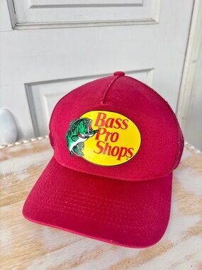 Bass Pro Shops Red Trucker Hat Mesh Snapback NWOT